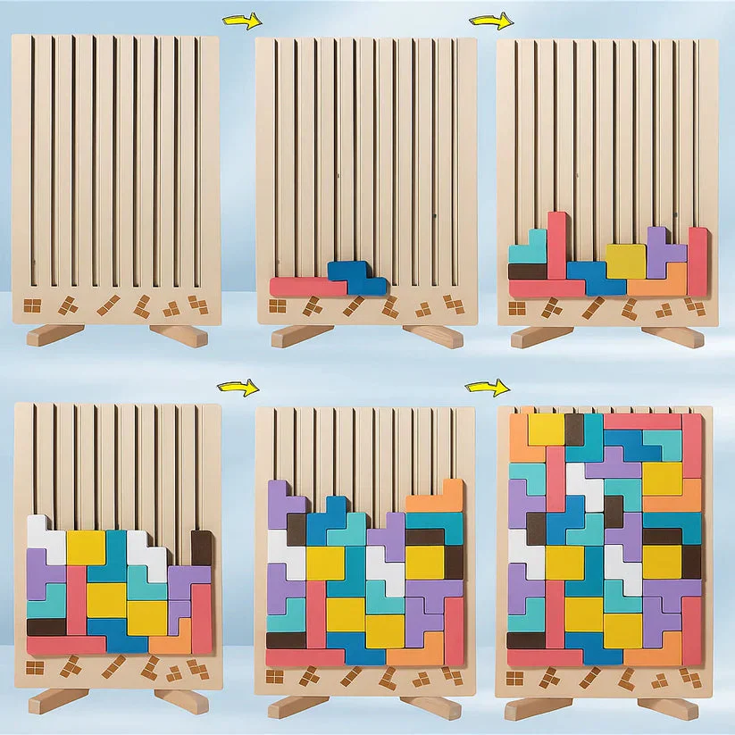 Wooden Tetris Puzzle Tray – An Ideal Mind Break for Your Workspace - Image 7