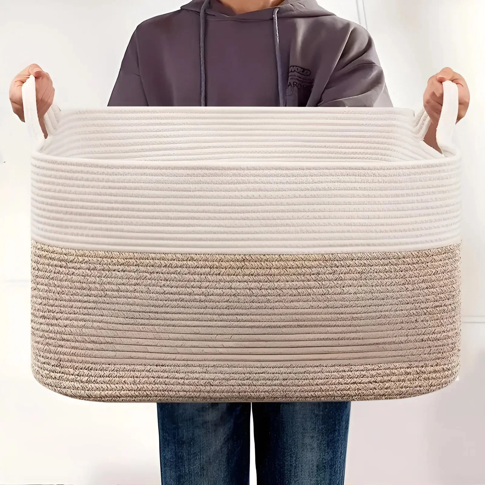 Woven Basket | Interlaced Pattern | Carry Handles | WohnHafen - Image 12